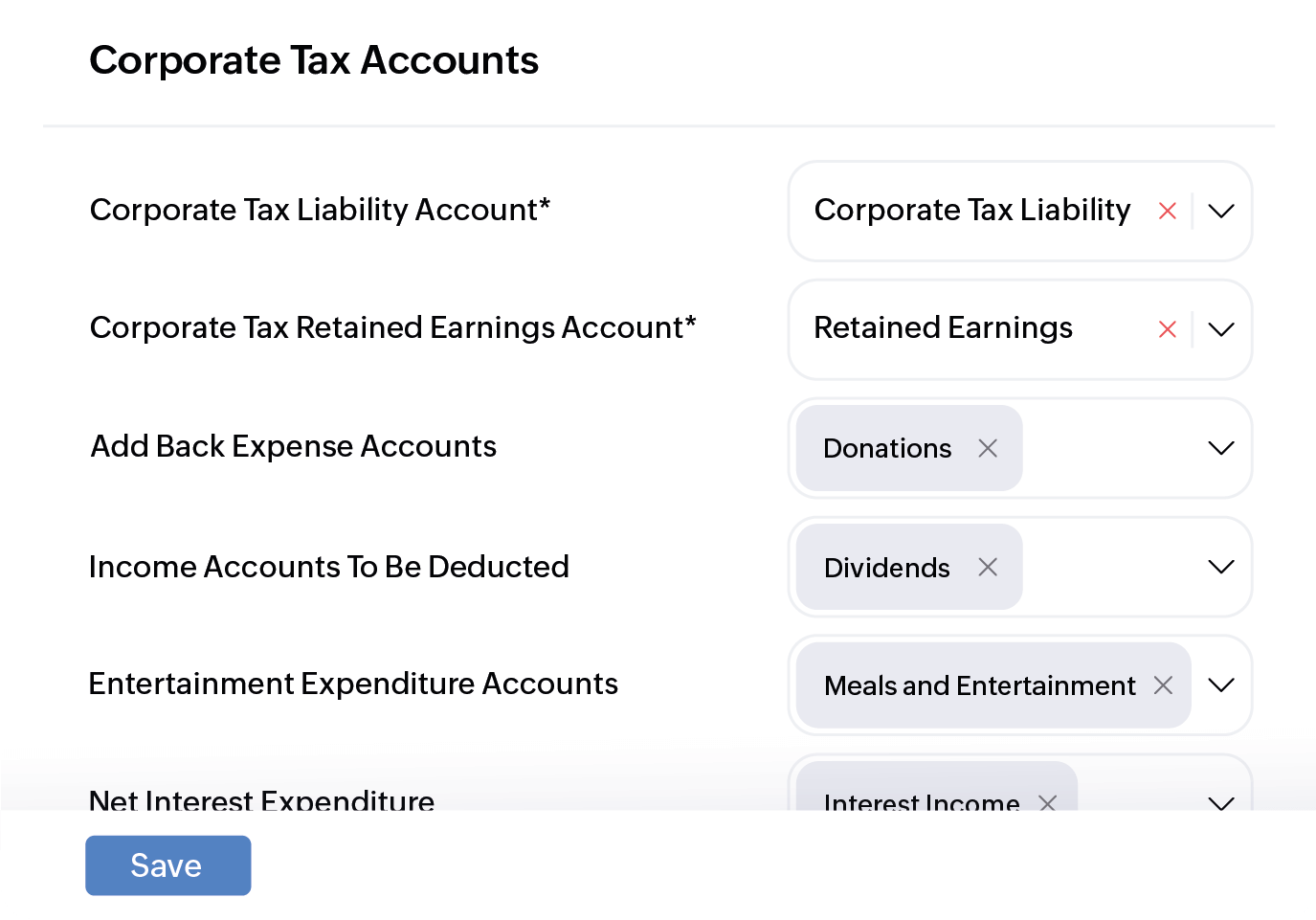 Adding the right account under the UAE CT account for accurate tracking