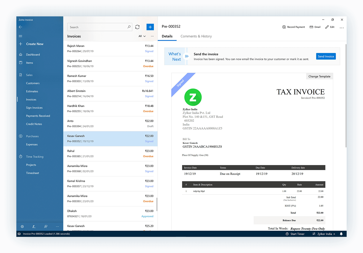 Invoicing Software For Windows Zoho Invoice