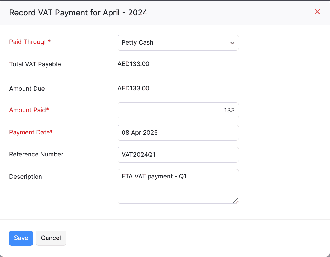 Payment Pop-up
