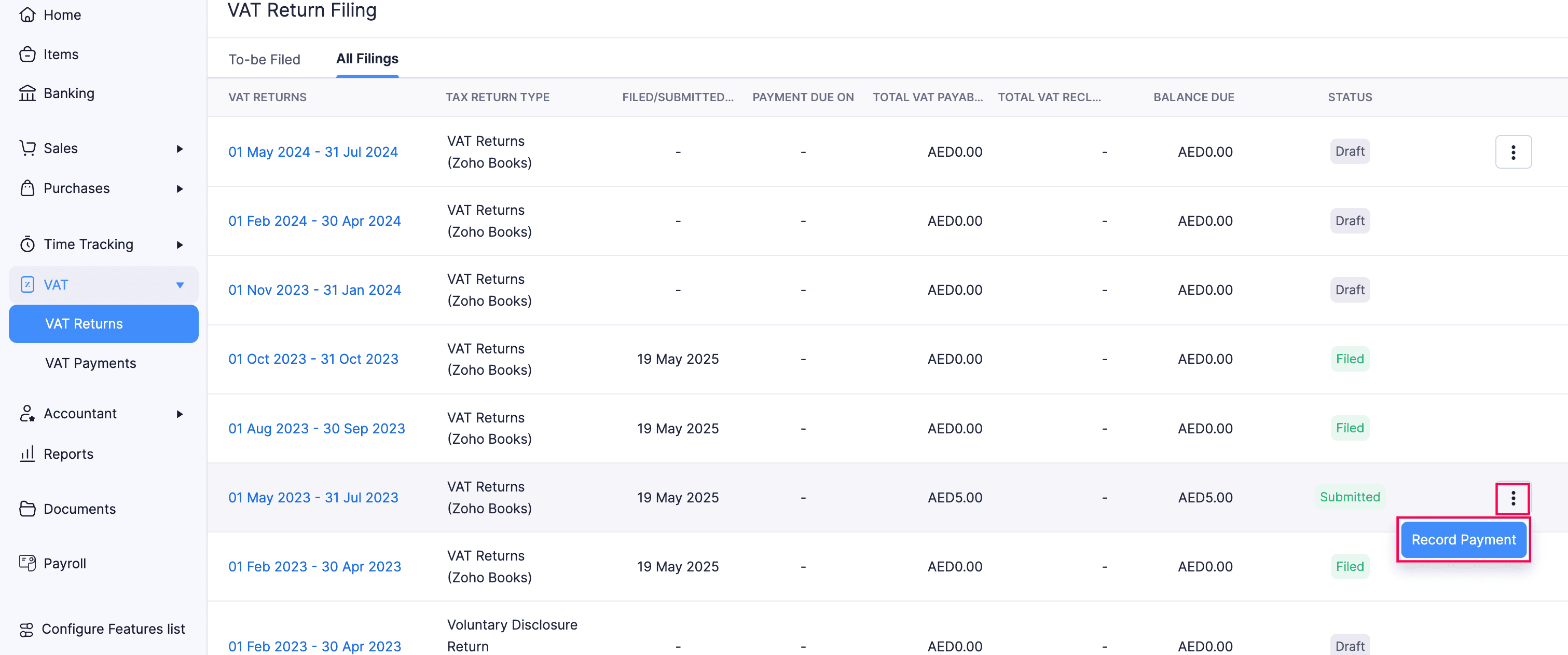 Record Payment