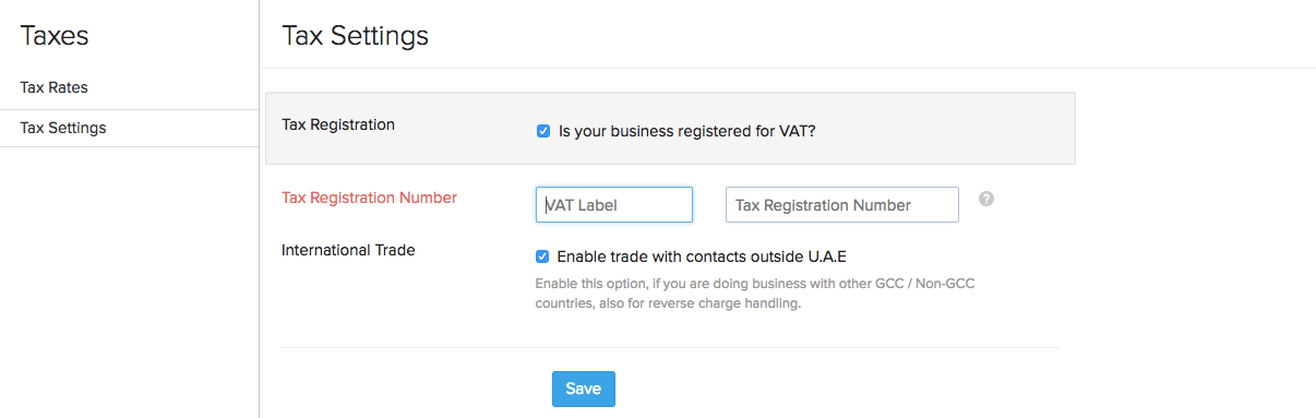 VAT Settings