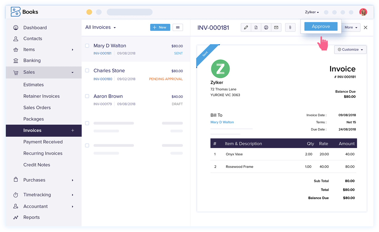 Invoice Approval Software - Billing and Invoicing Software | Zoho Books