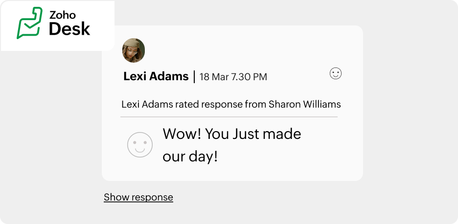 A happy customer rating for the timely and accurate resolution delivered. | Zoho Billing