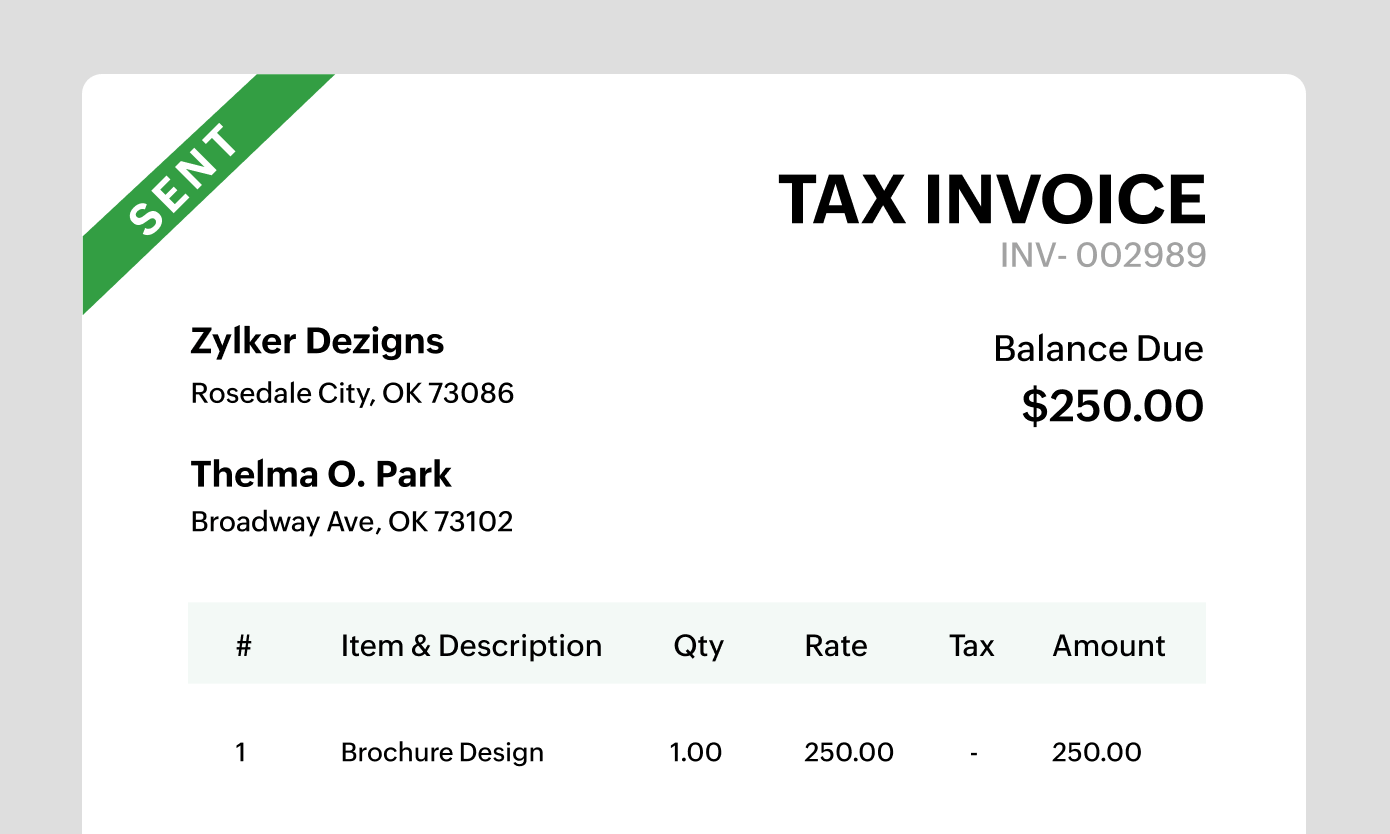 Preview of invocies generated within Zoho Billing | Zoho Billing Preview of invocies generated within Zoho Billing | Zoho Billing