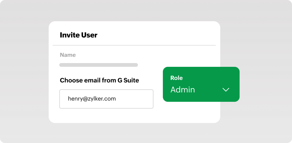 inviting user from Google Workspace to Zoho Billing. | Zoho Billing