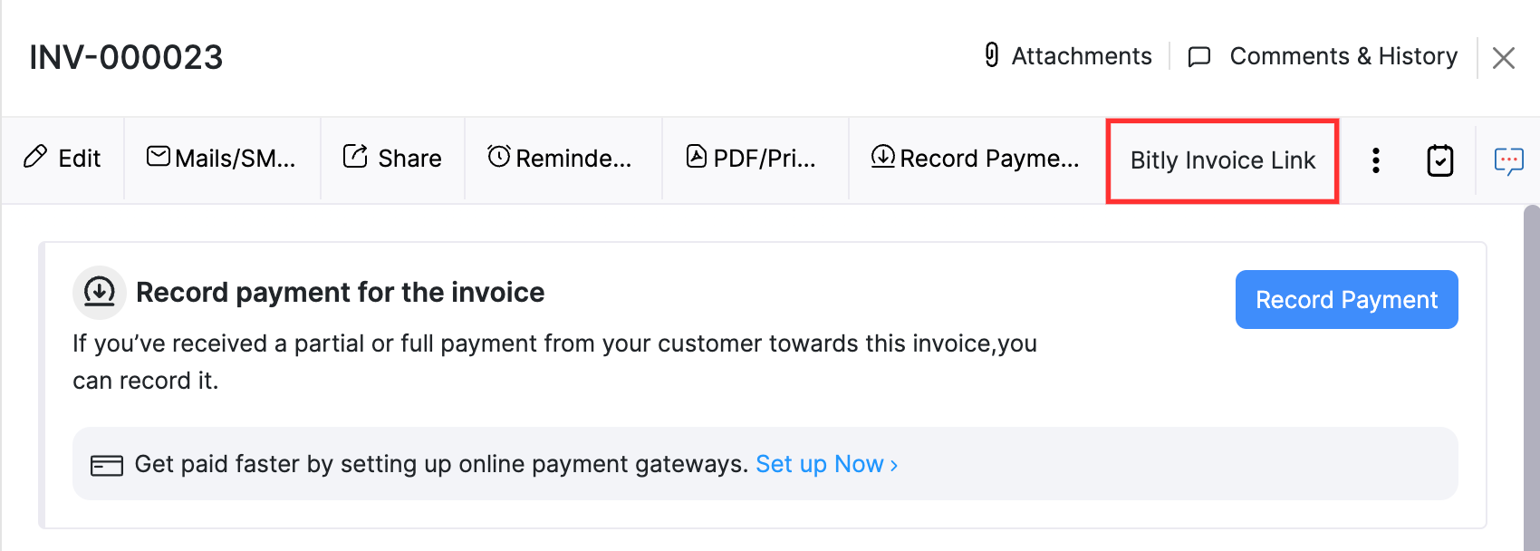 Bitly Invoice Link