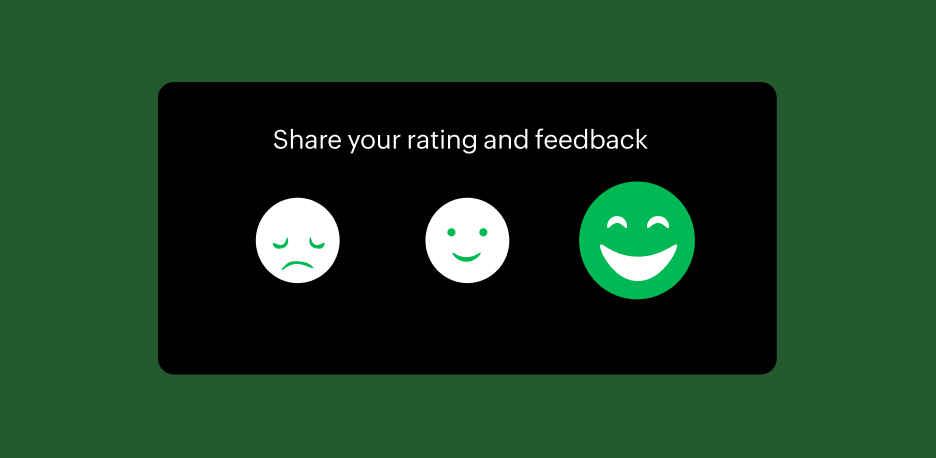 Feedback initiated once a chat is closed to record customer satisfaction. | Zoho Billing