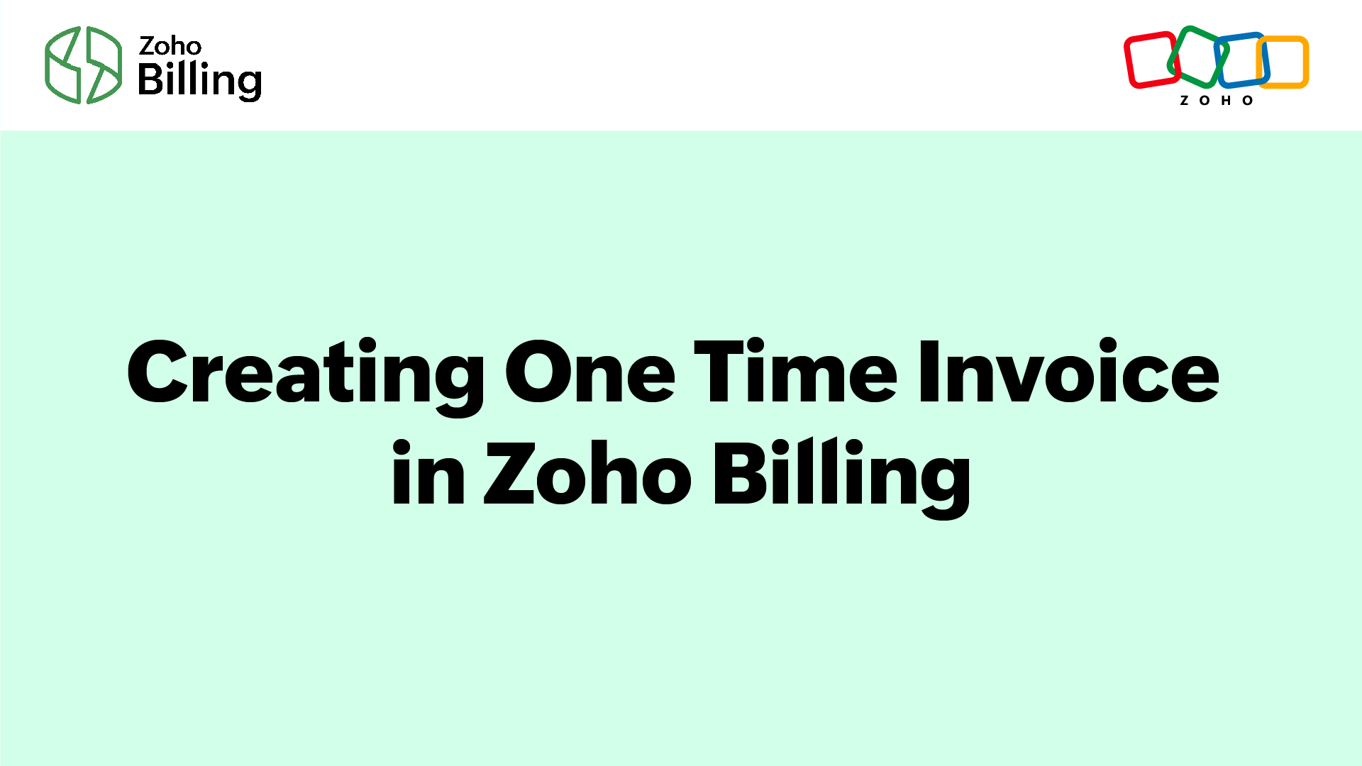 Creating One-Time Invoice