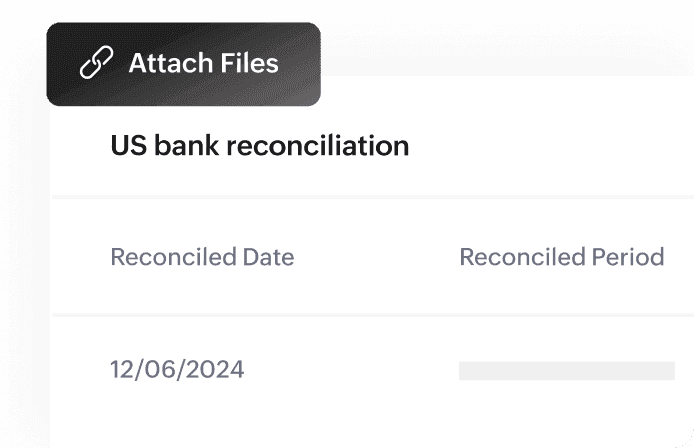 File attachment options see against a bank reconciliation statement.