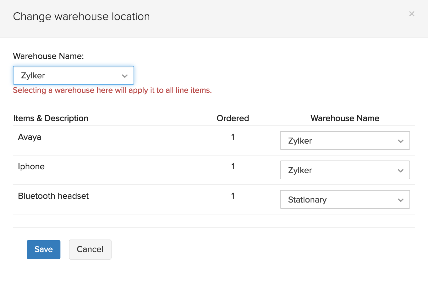 zoho inventory warehouse management