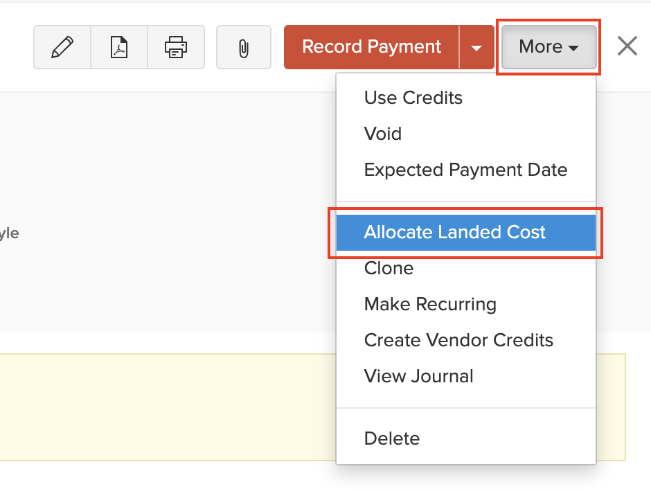 Allocate Landed Costs