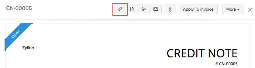 Edit Credit Note