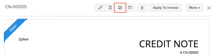 Print Credit Note