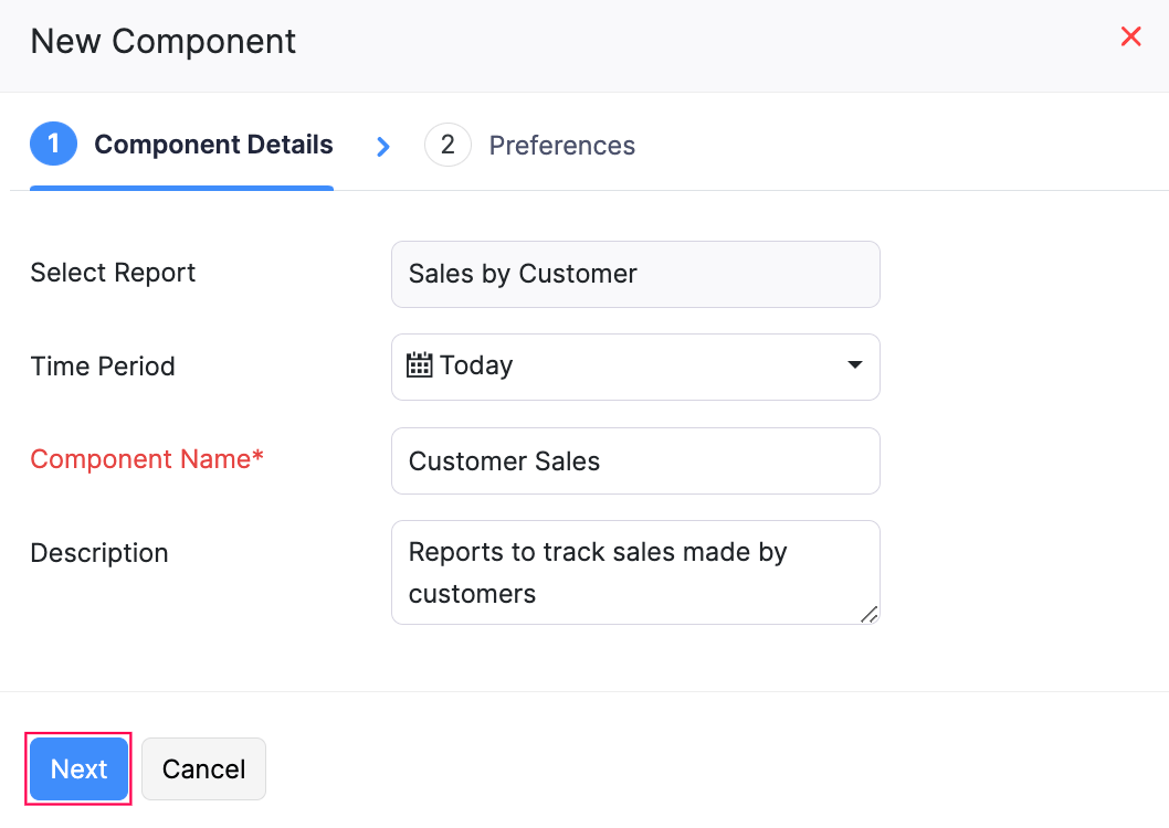 Report Component Details