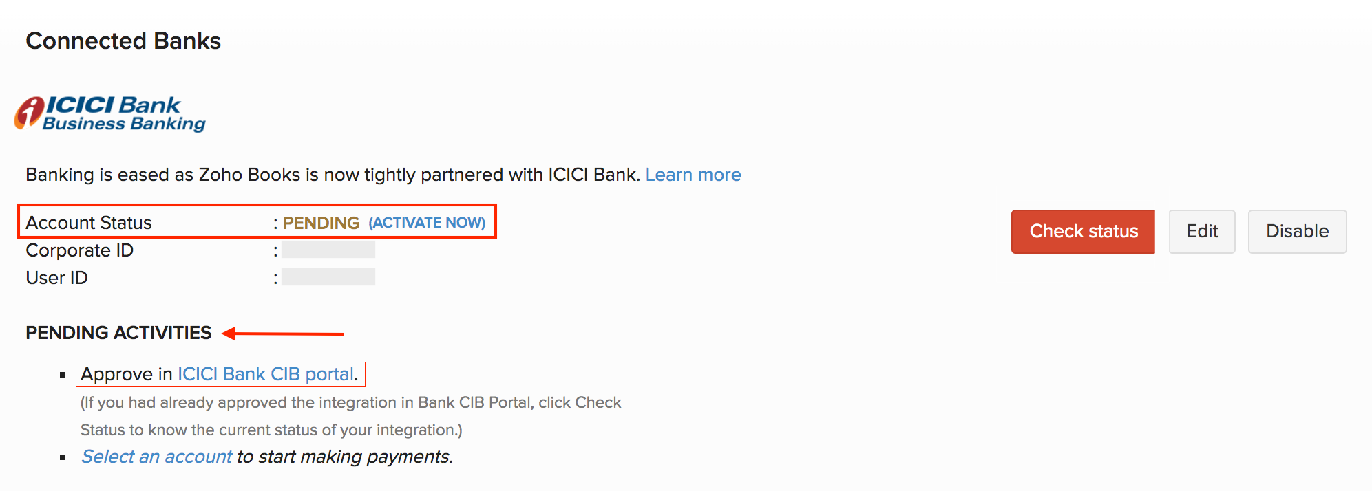 Icici Bank Integration Help Zoho Books