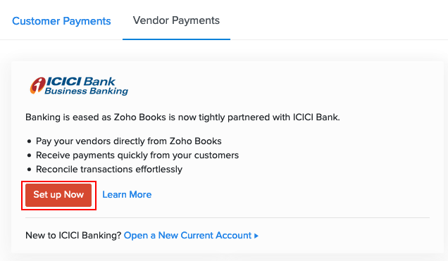 Icici Bank Integration Help Zoho Books