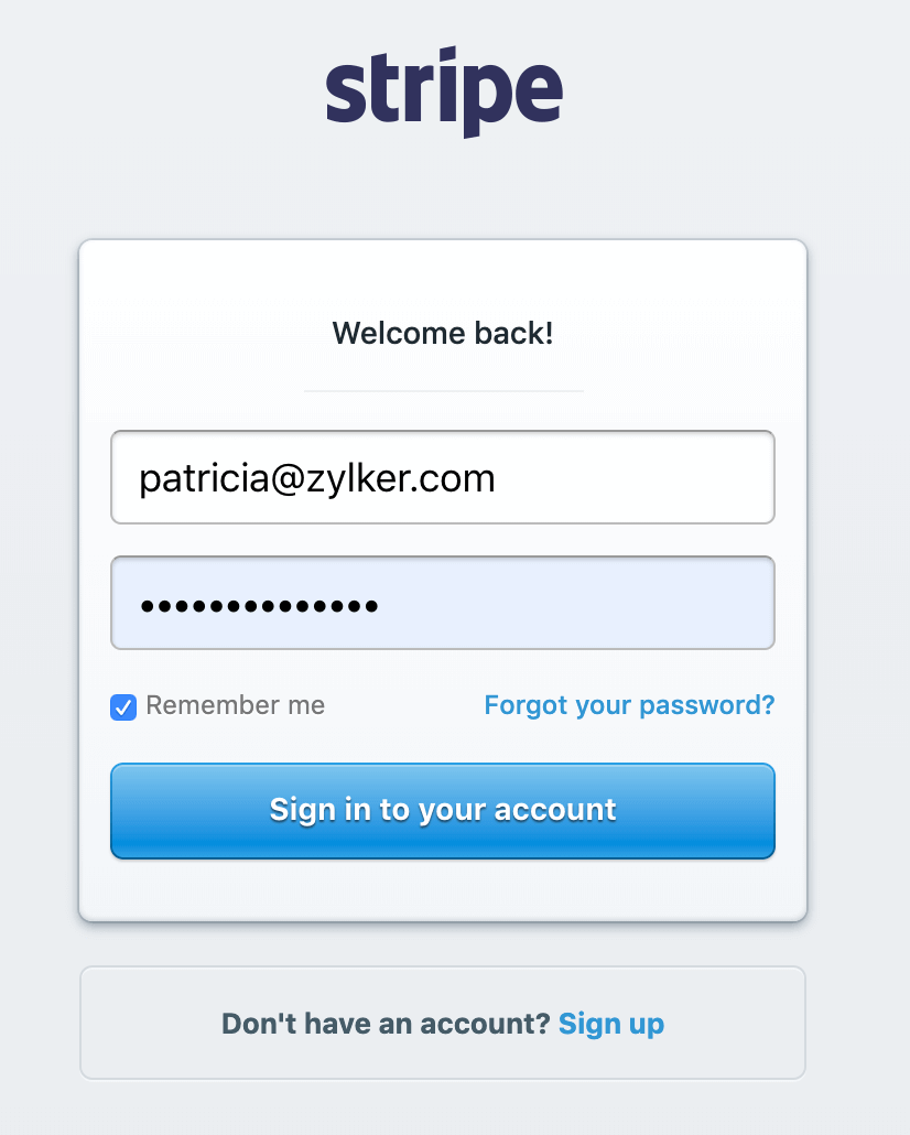 Stripe Login