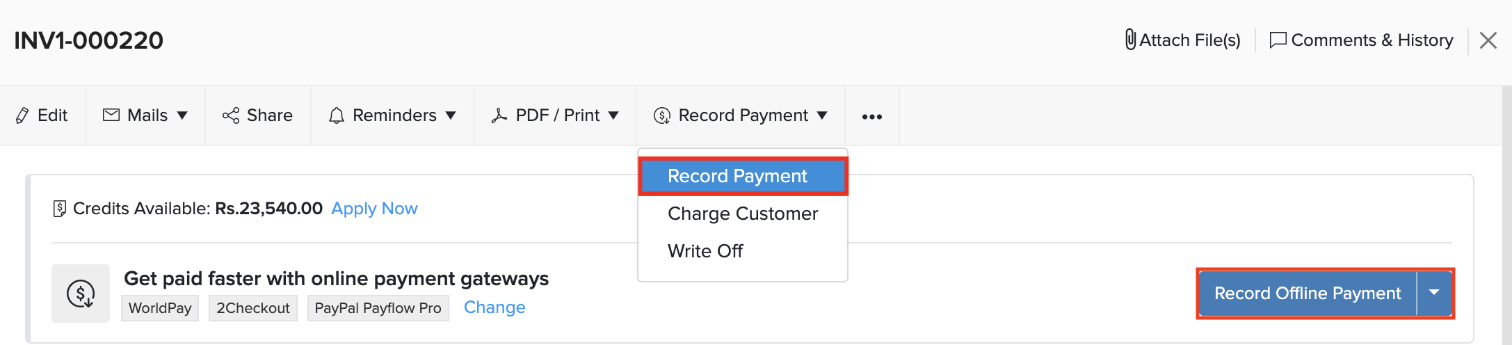 Record Payment