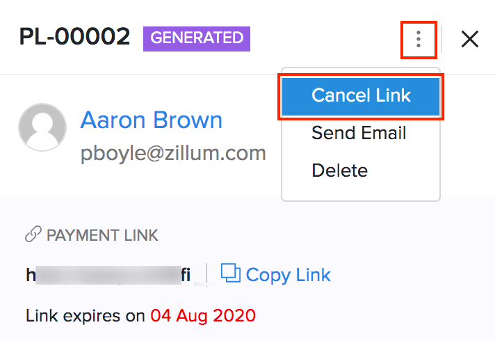 Payments Link | Help | Zoho Books