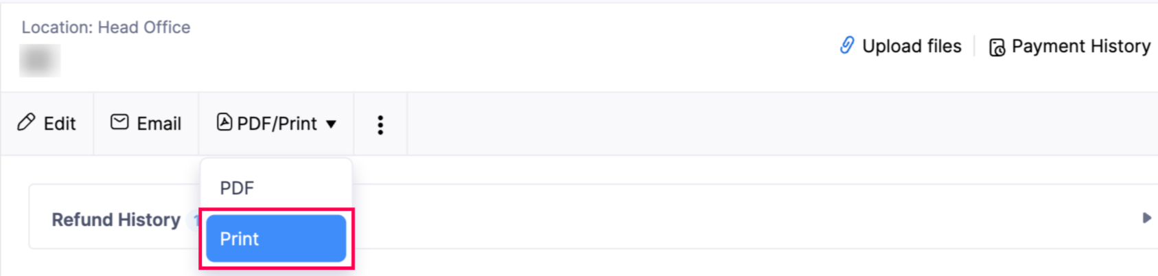 Print a Payment Made