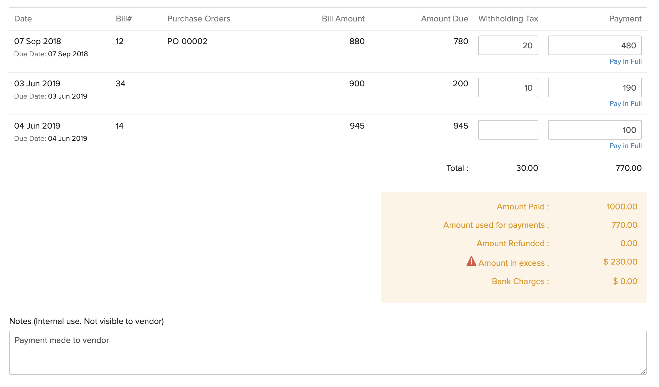 accountedge basic recording bill payments