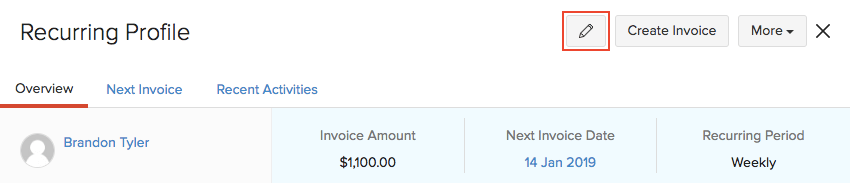Edit Recurring Invoice