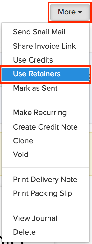 Use Retainer Invoice