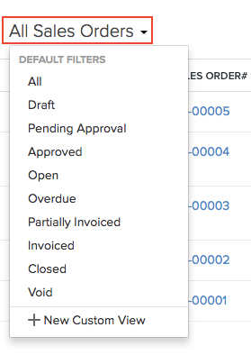 Filter Sales Orders