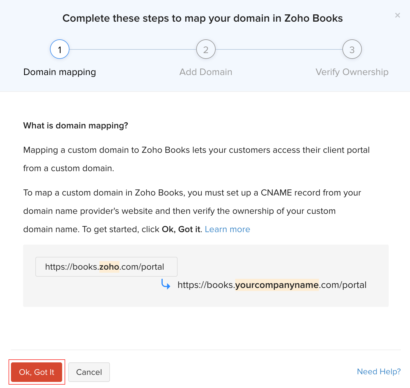 what is domain mapping Custom Domain Mapping Help Zoho Books what is domain mapping