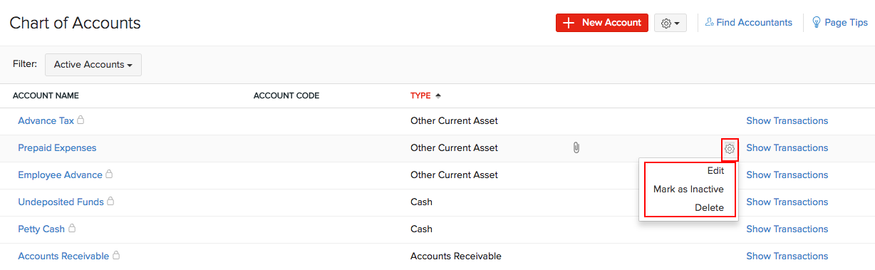 Configure Chart of Accounts