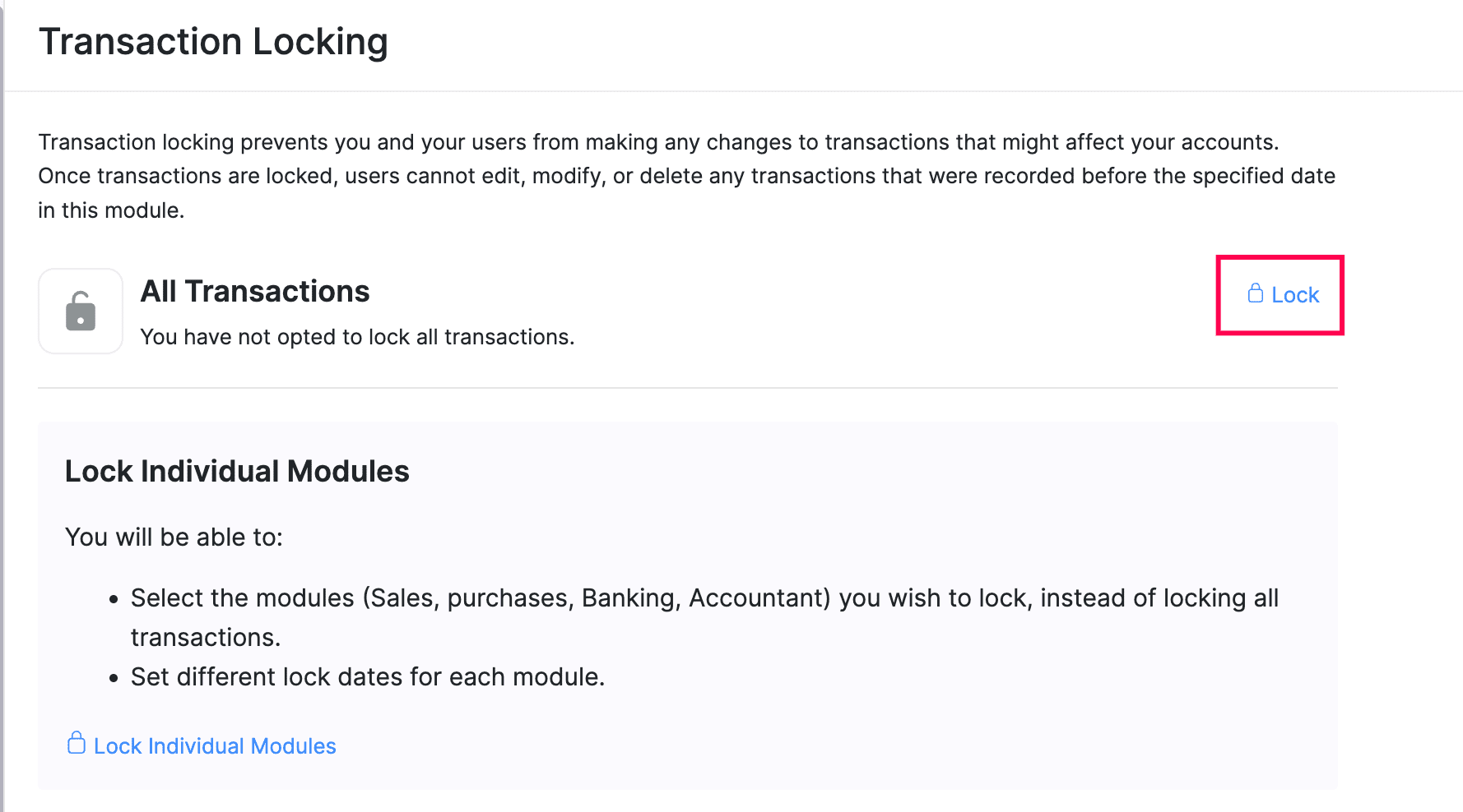 Lock Transactions