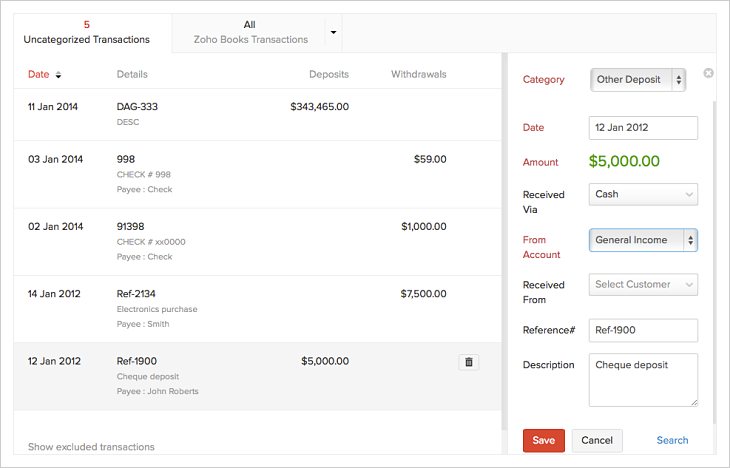 Categorize transaction