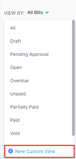 Click + New Custom View from the dropdown