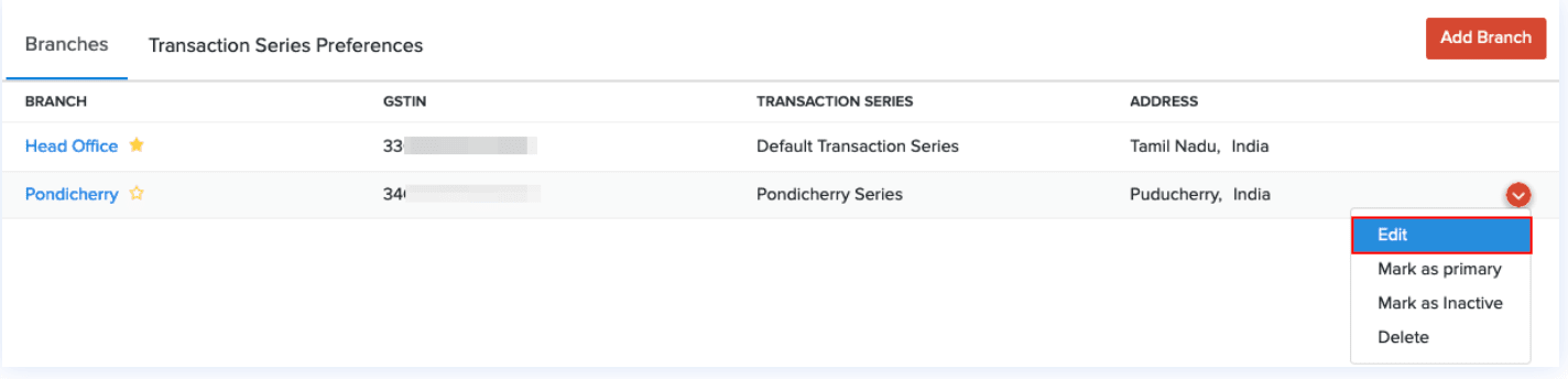 Edit Transaction Number Series