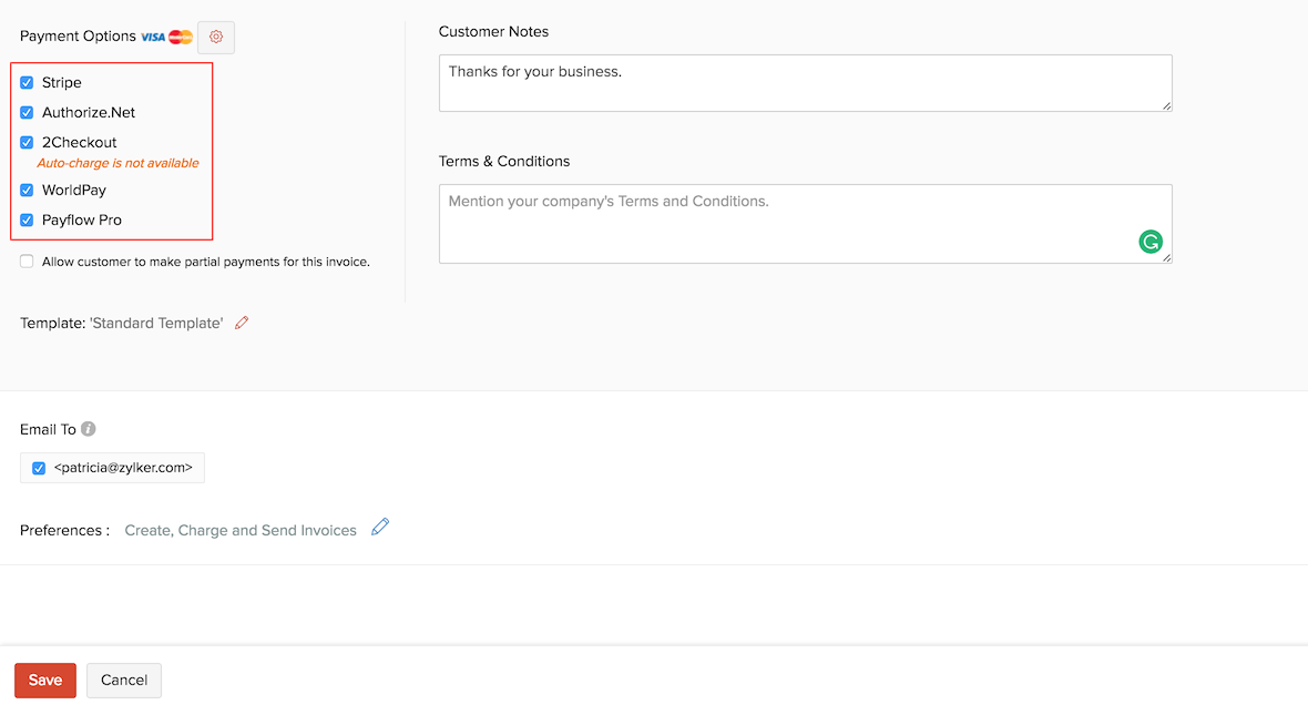 zoho invoice payment gateway api