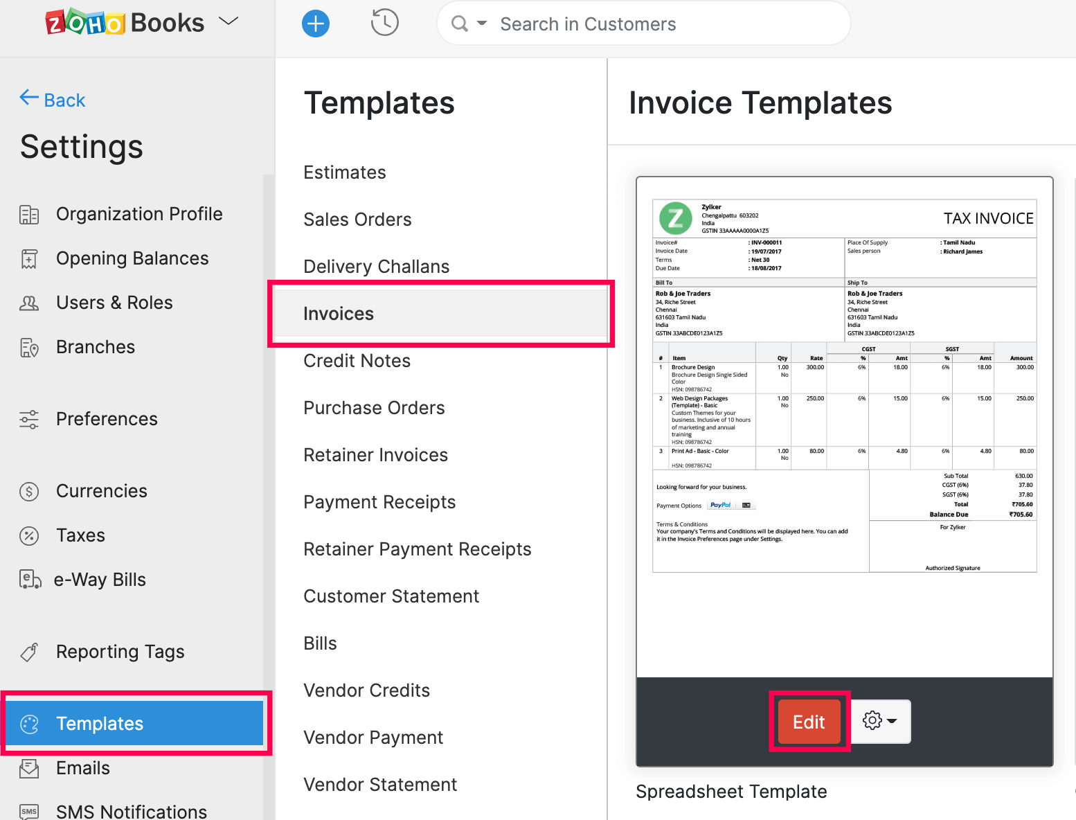 zoho invoice vs zoho books