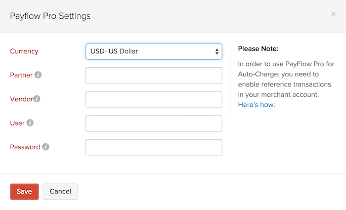 Setting up PayFlow Pro