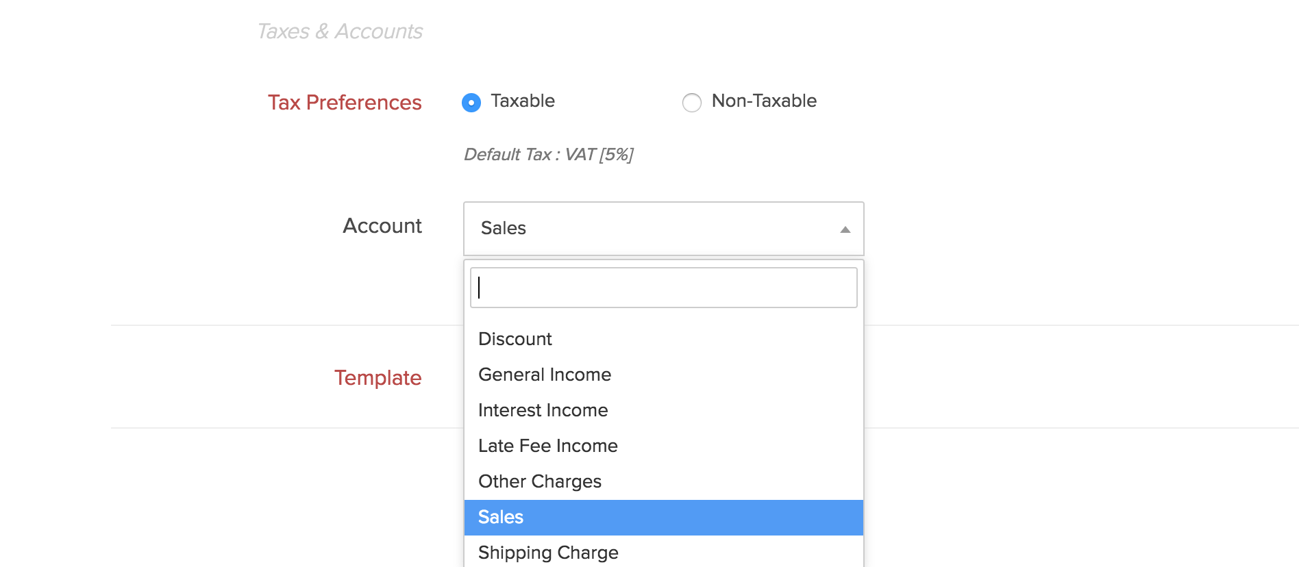 Account selection