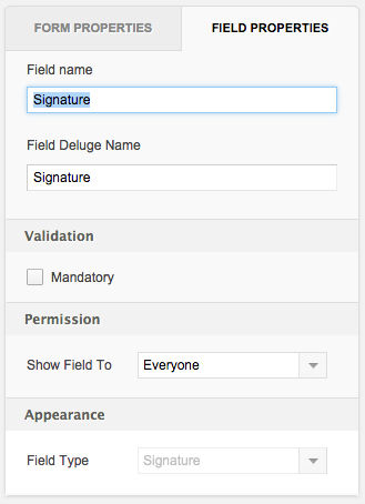 create pdf form with signature field