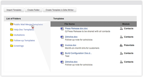 Mail Merge Templates Documents Zoho Crm Plugin For Microsoft Office 9438