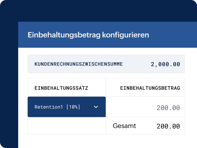 Effizienter Zahlungseinbehalt