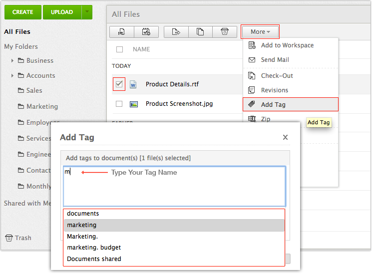 Assign Existing Tags