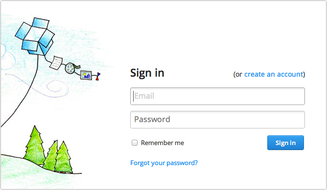 drop box account sign in