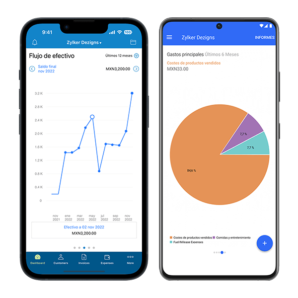 Aplicación Zoho Books México para Android y iOS