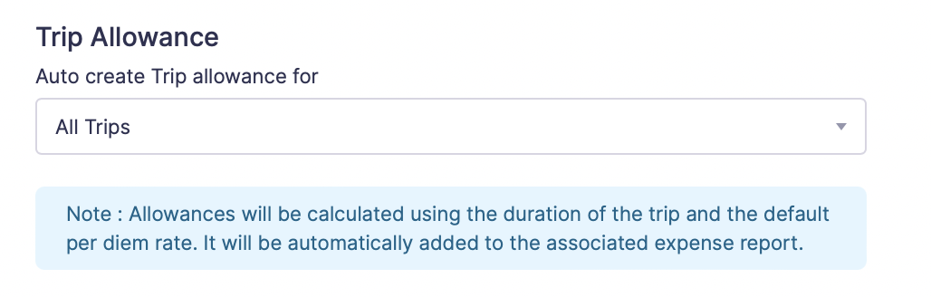 Trip Allowance