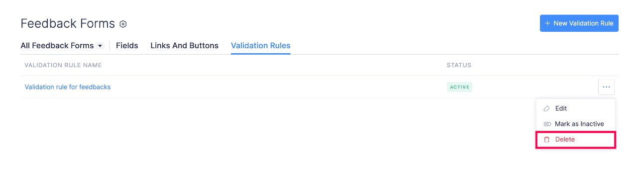 Delete Validation Rule
