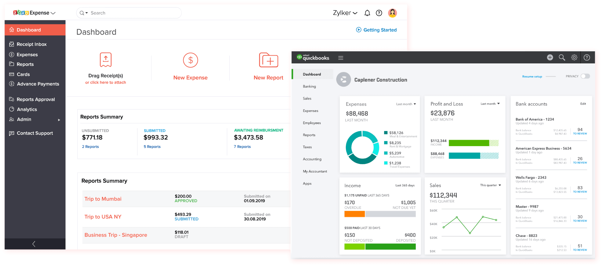 Expense Reporting for QuickBooks Online Zoho Expense