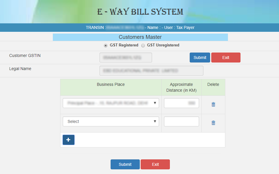 CLIENT/CUSTOMER MASTERS FOR GST REGISTERED