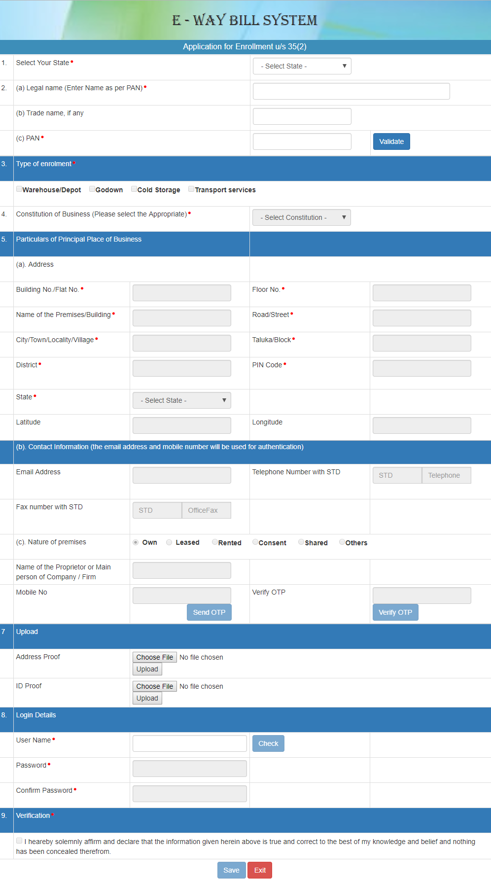 ENROLLING FOR TRANSPORTERS