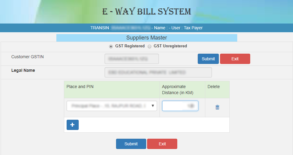 SUPPLIER MASTER FOR GST REGISTERED 